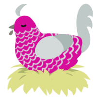 (unnamed), a fuchsia and silver chicken with a lace pattern