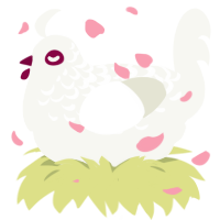 A white chicken with a half-lace pattern