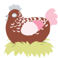 A russet and rose chicken with a half-lace pattern