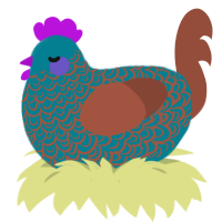 A sea and russet chicken with a double-lace pattern