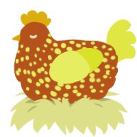 A brown and lemon chicken with a speckle pattern