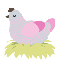 A mist and pink chicken with a lace pattern