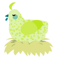 A apple and lime chicken with a speckle pattern