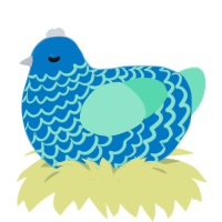 (unnamed), a sapphire and mint chicken with a lace pattern