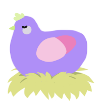 A lilac and pink chicken