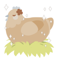 Oat, a beige chicken with a head pattern