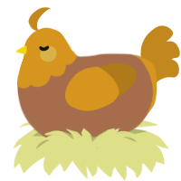 A brown and ochre chicken with a head pattern