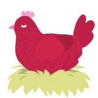Crimson xxy 3, a crimson chicken with a lace pattern