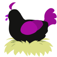 A black and plum chicken