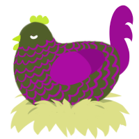 party avocado, a olive and plum chicken with a lace pattern