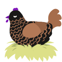 A sable and brown chicken with a lace pattern