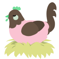 FreezeDried Icecream, a rose and bark chicken with a head pattern