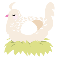 A cream chicken with a half-lace pattern
