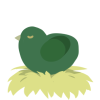 Plankton, a viridian and leaf chicken