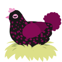 A sable and wine chicken with a speckle pattern