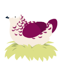 A cream and wine chicken with a half-lace pattern