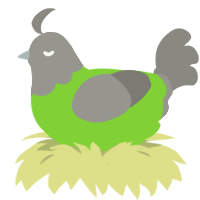 A grass and ash chicken with a head pattern