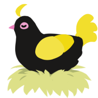 freak of nature, a sable and yellow chicken