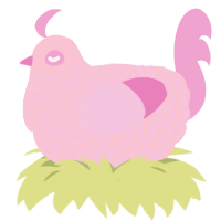 A rose and pink chicken with a lace pattern