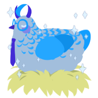 A silver and sky chicken with a half-lace pattern