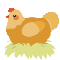 Stereotypical guy, a orange and honey chicken with a head pattern