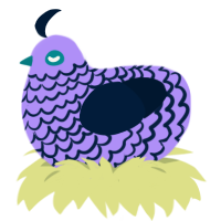A lilac and tumblr chicken with a lace pattern