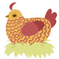 A honey and red chicken with a lace pattern