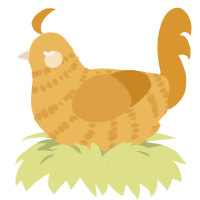 A honey and orange chicken with a bar pattern