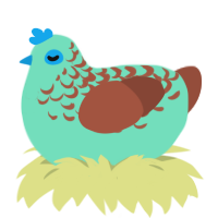 (unnamed), a mint and russet chicken with a half-lace pattern