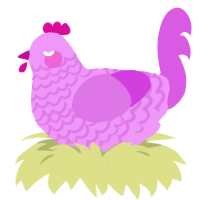 A lavender and orchid chicken with a lace pattern