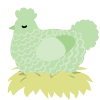A gluppy chicken with a lace pattern