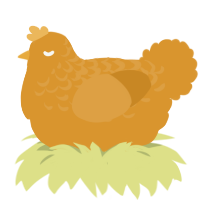 A orange chicken with a half-lace pattern