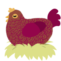 Autumn, a russet and maroon chicken with a double-lace pattern