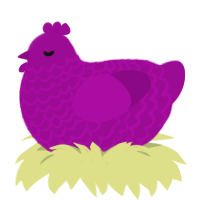 A plum chicken with a lace pattern