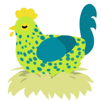 (unnamed), a lime and sea chicken with a speckle pattern