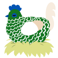 A leaf and cream chicken with a lace pattern