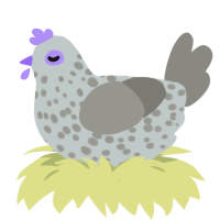 (unnamed), a silver and ash chicken with a speckle pattern