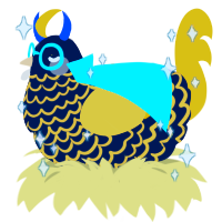A tumblr and honey chicken with a lace pattern