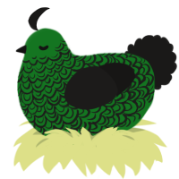 A leaf and sable chicken with a double-lace pattern