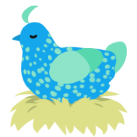 (unnamed), a sky and mint chicken with a speckle pattern
