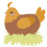 A brown and orange chicken with a head pattern