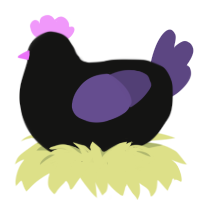 A black and overcast chicken