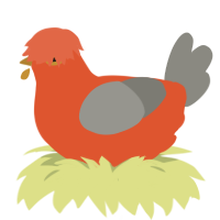 Traffic Cone, a vermilion and ash chicken