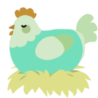 (unnamed), a mint and gluppy chicken with a head pattern