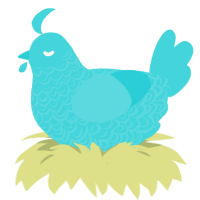 Peek, a aqua chicken with a double-lace pattern