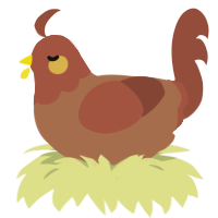 A brown and russet chicken with a head pattern