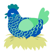A ultramarine and spring chicken with a lace pattern