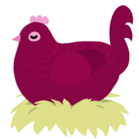 (unnamed), a maroon chicken with a half-lace pattern