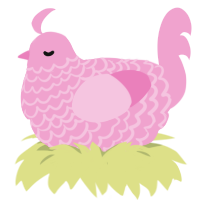 pink, a pink chicken with a lace pattern