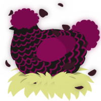 A sable and wine chicken with a lace pattern
